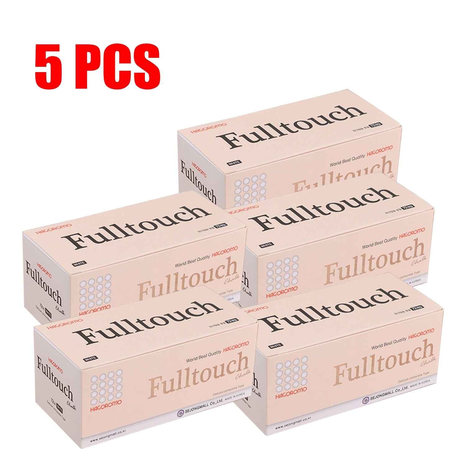 Hagoromo Fulltouch WHITE Chalk 72pcs Dust Free with Finest Calcium Carbonate