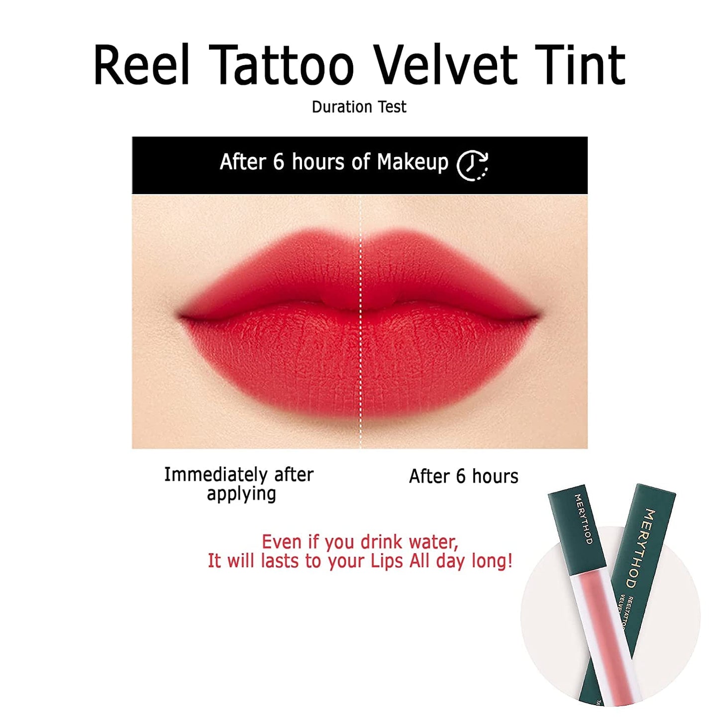 MERYTHOD Reel Tattoo Velvet Tint 4g 0.4oz - lip makeup lip stain | lip stain long lasting | Real velvet texture | korean