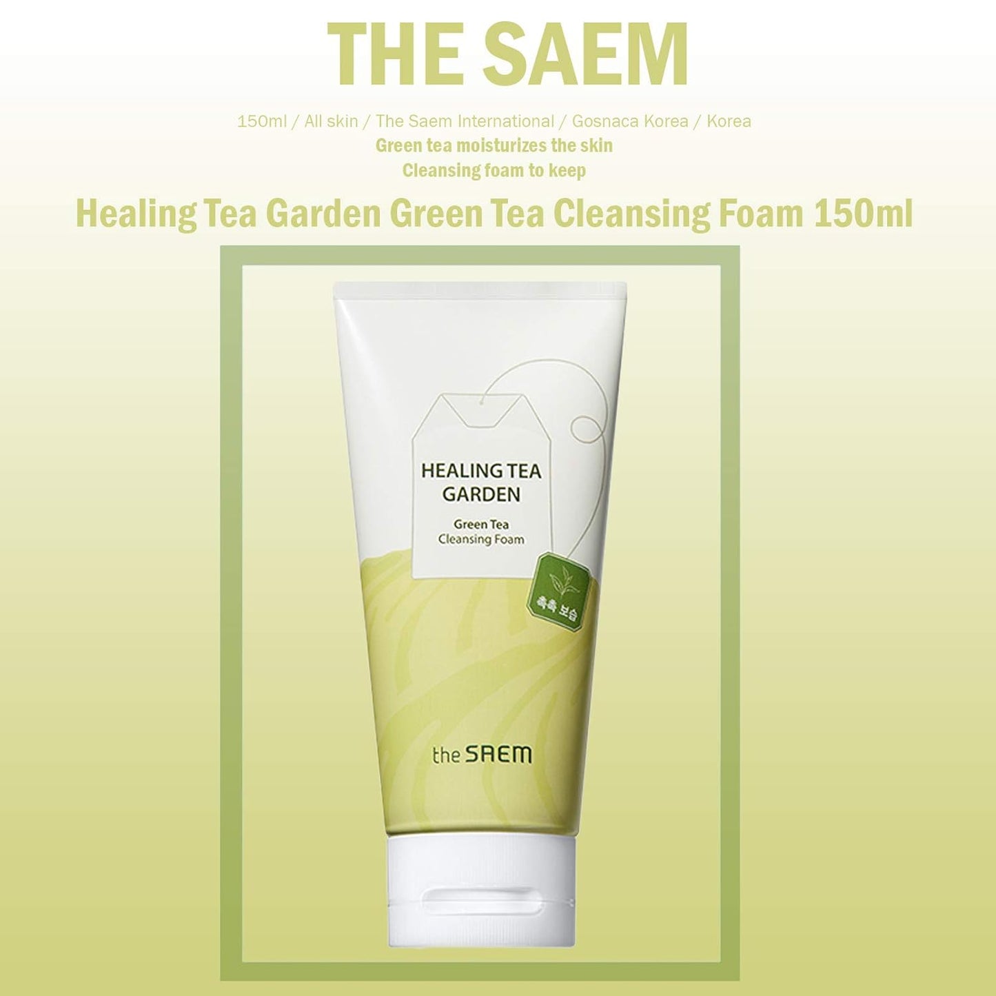 Korean Cosmetic The Saem Healing Tea Garden Cleansing Foam 150ml 4 Types Skin ca