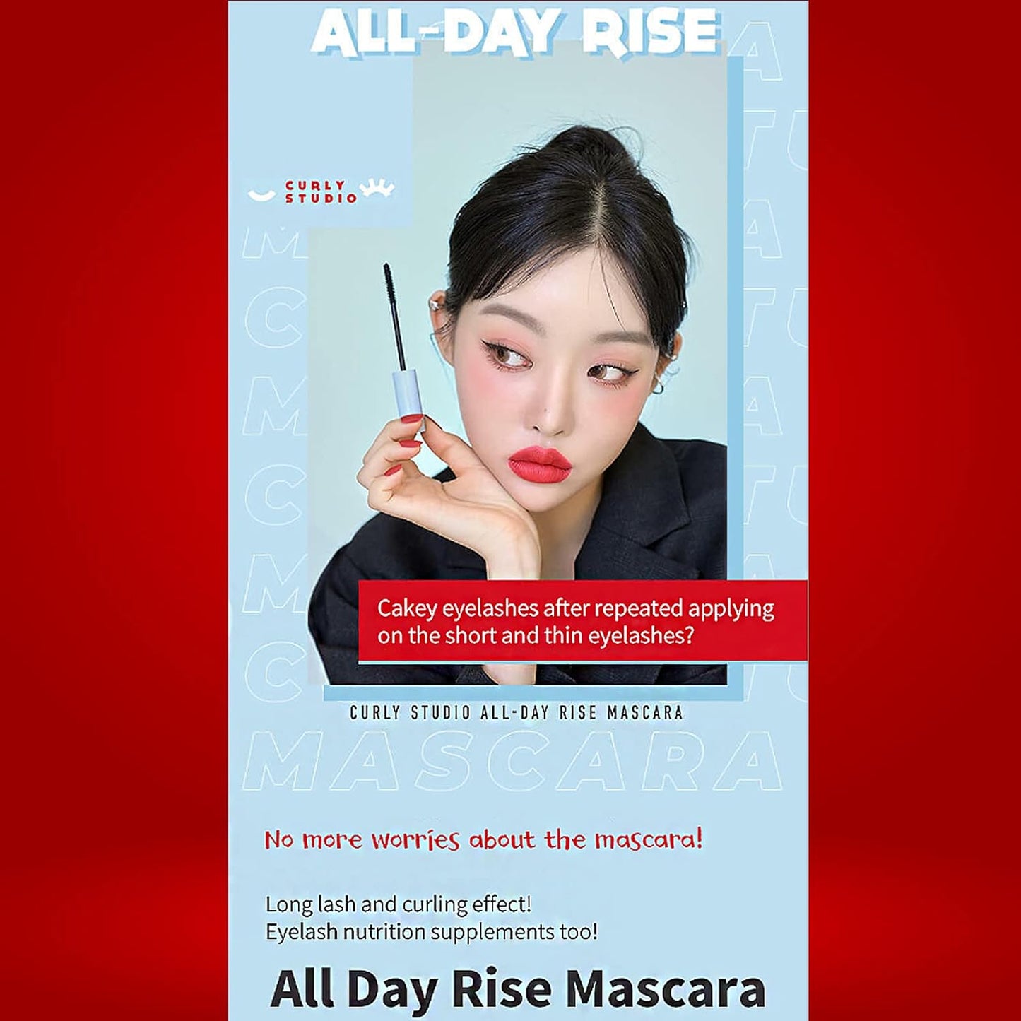 Cully Studios All day rise Mascara | Korean Cosmetics, Short Eyelashes, Thin Eyelashes, Straight Eyelashes (Curly & Long)