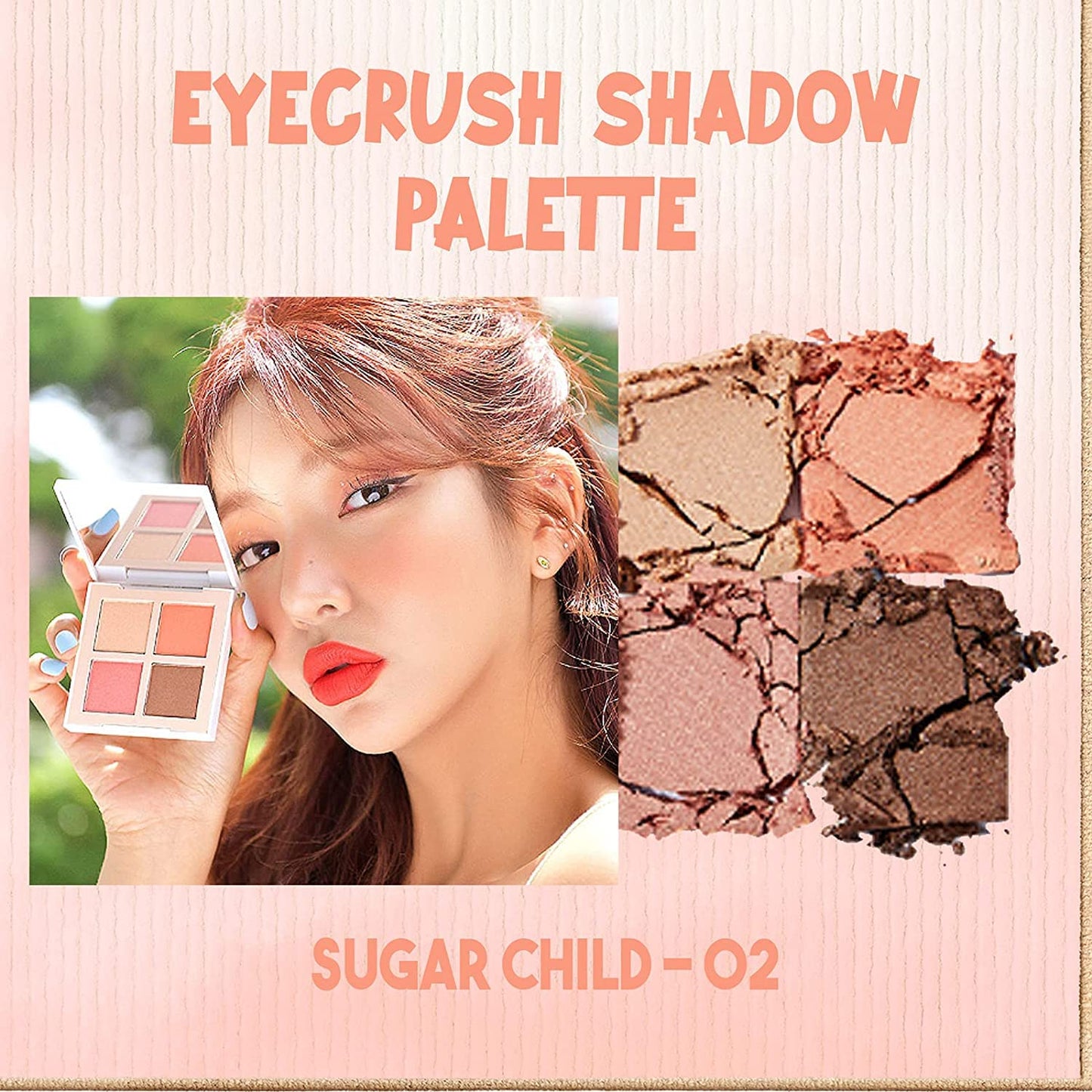 Eyecrush Shadow Palette | Trendy color scheme, Excellent adhesion, Vivid color (02 Sugar Child 1.6g*4ea)