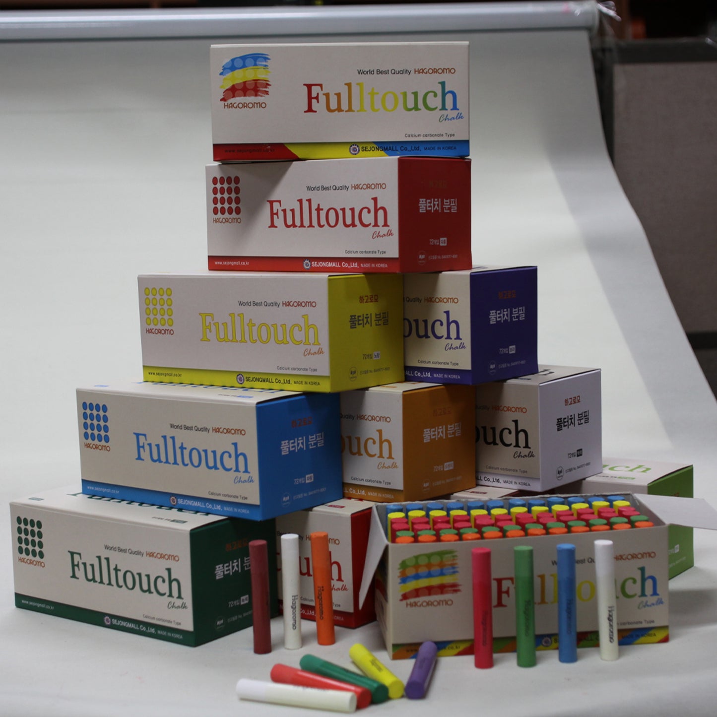 Hagoromo Fulltouch Mix Chalk 72pieces (5 color mix chalk) Red, Yellow, Blue, Orange, Yellow Green