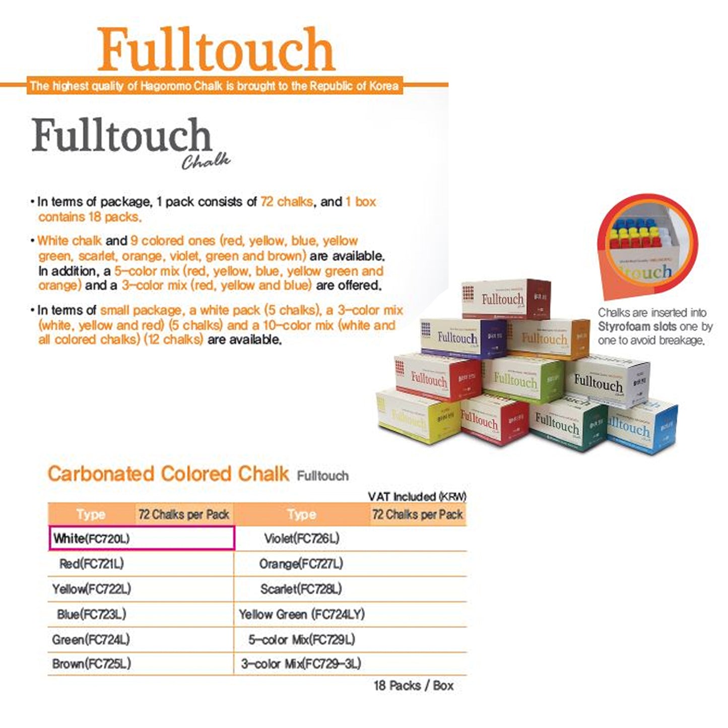 Fulltouch Yellow Chalk 72pcs