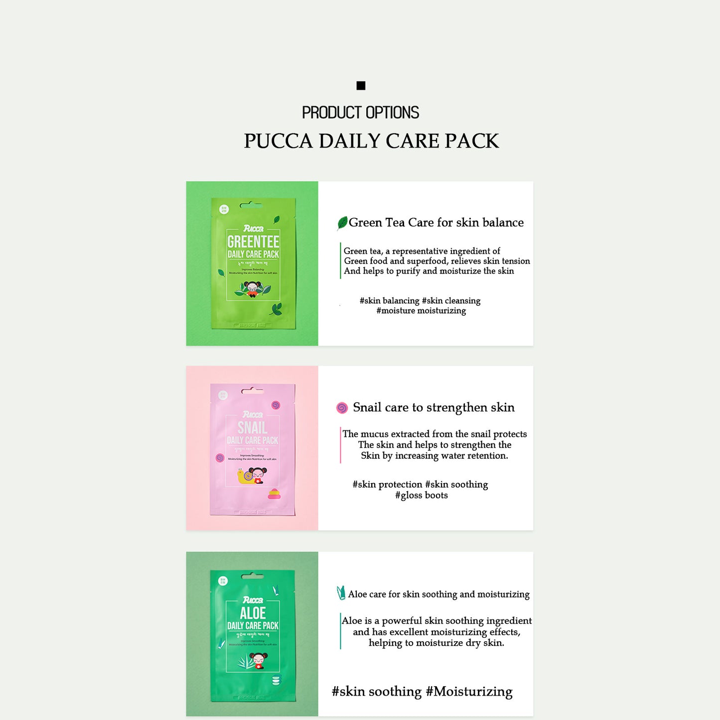 Fachouette Pucca Daily Skin Care Pack All Types of Skin Face Mask