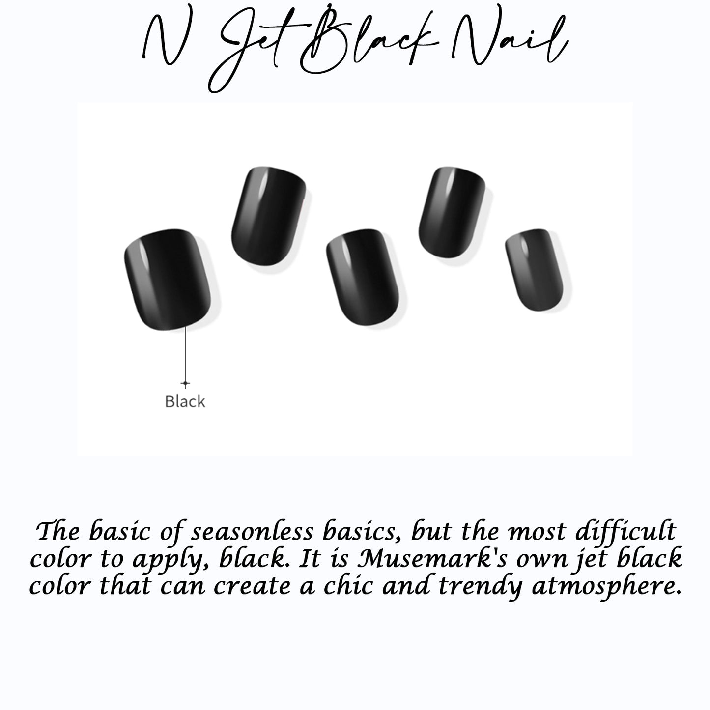 Muzmak (N Jet BLack (Regular Square) Nail) 36pcs Nail Art Pattern