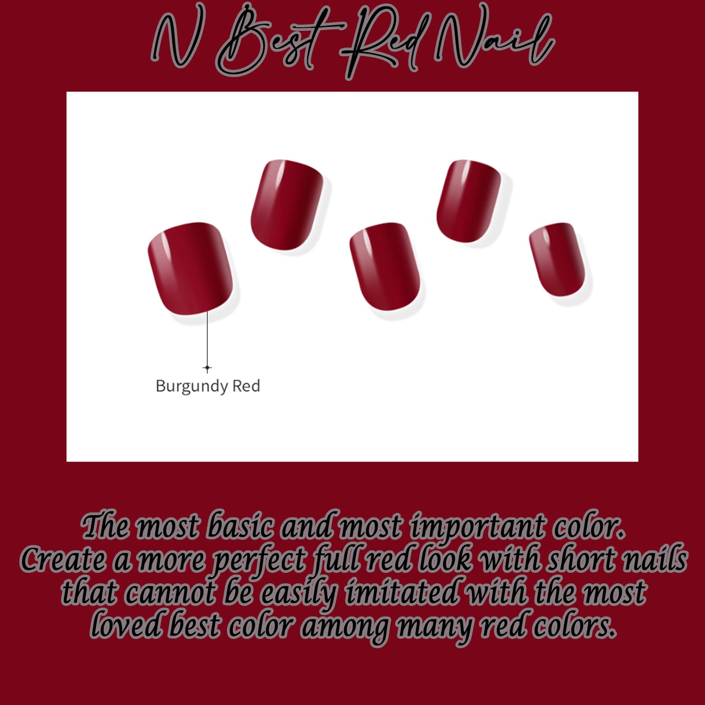 Muzmak (N Best Red Nail) 36pcs Nail Art Pattern Sticker Set Semicure Nail