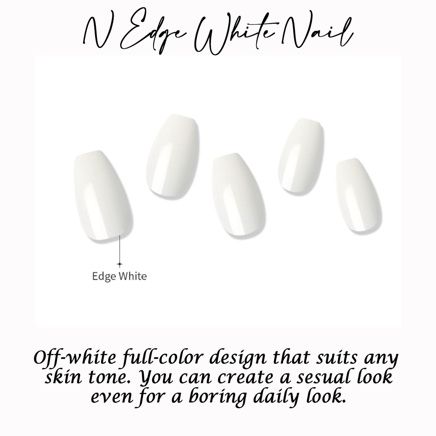 Muzmak (N Edge White Nail) 36pcs Nail Art Pattern Sticker Set Semicure Nail