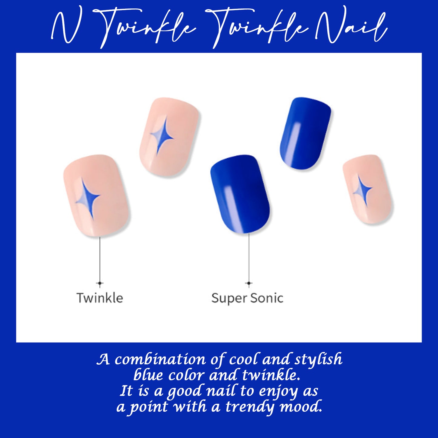 Muzmak ((Regular Square) N Twinkle Twinkle Nail) 36pcs Nail Art Pattern Sticker Set Semicure Nail