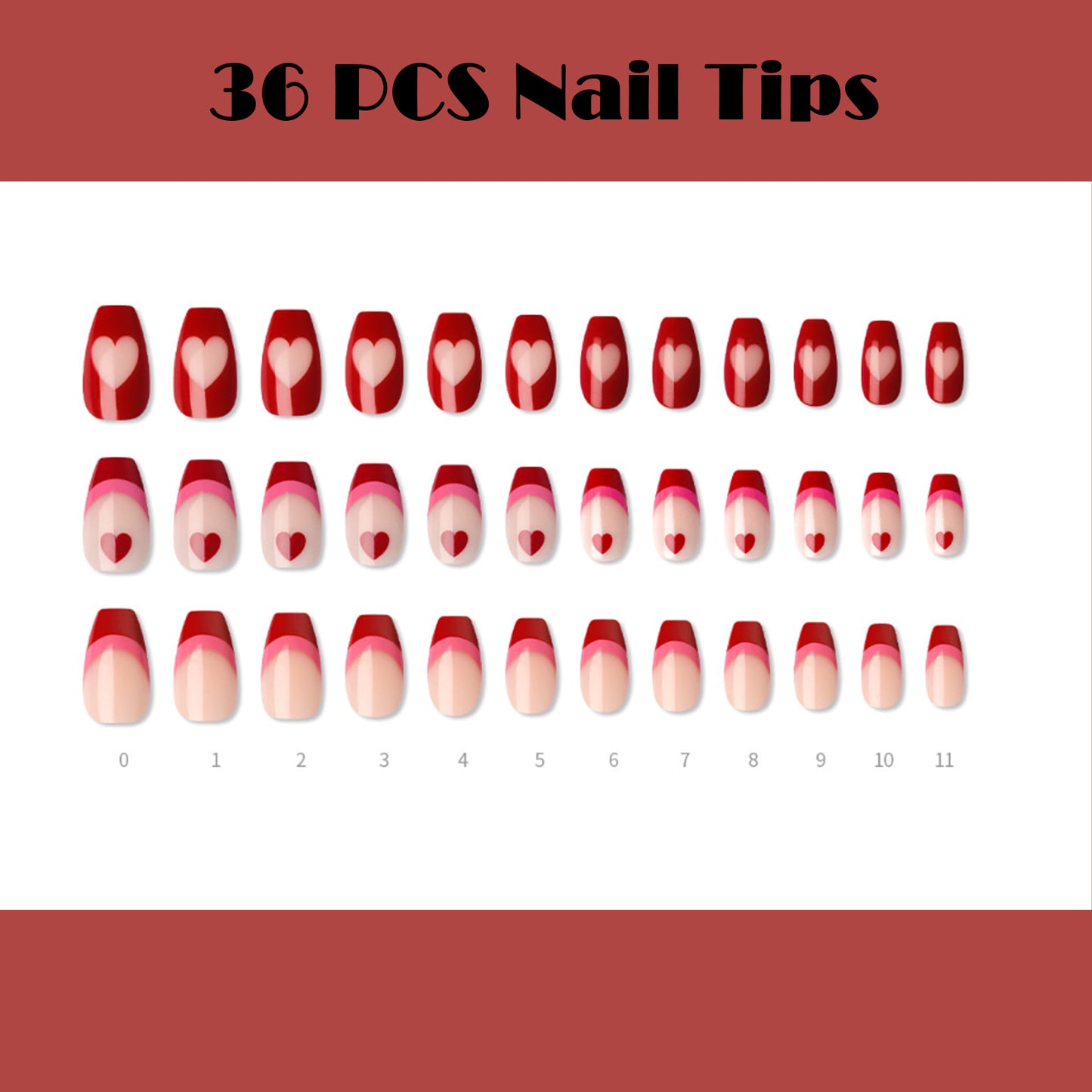 Muzmak (N Red Pop Nail) 36pcs Nail Art Pattern Sticker Set Semicure Nail