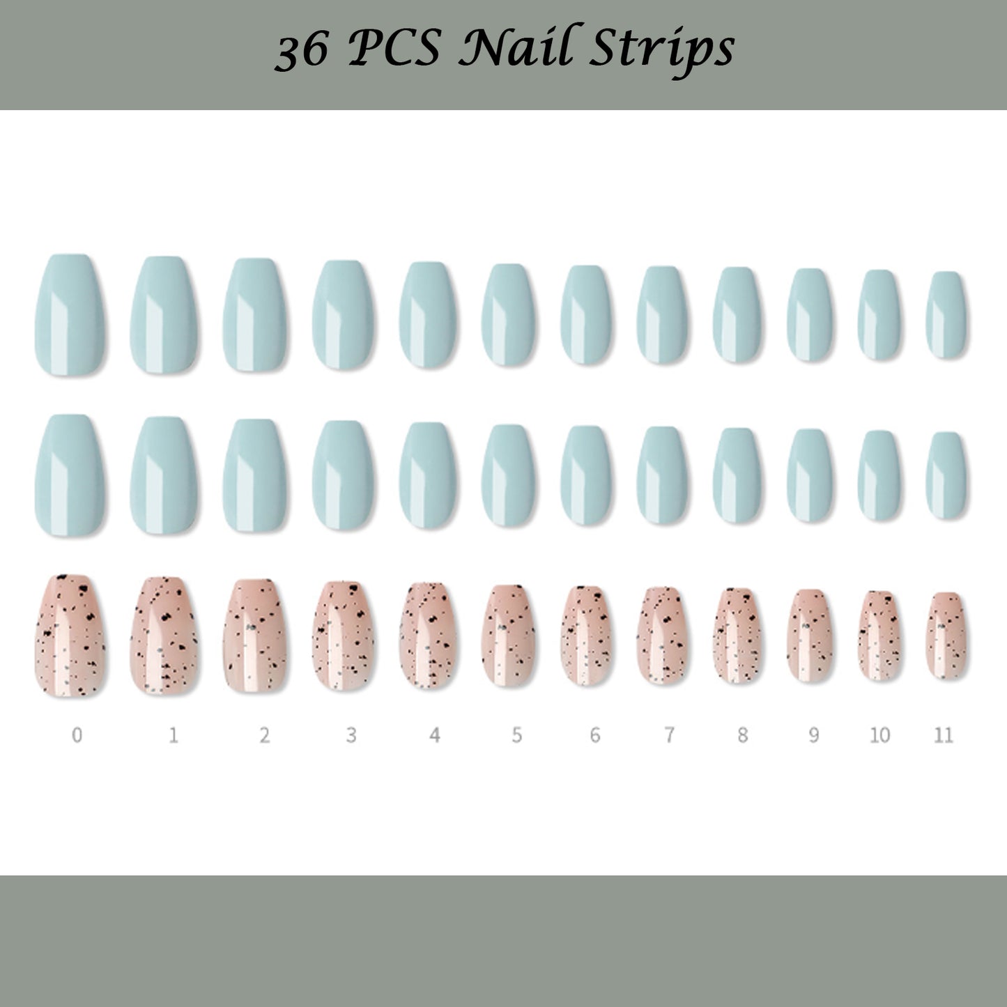 Muzmak (N Sugar Cereal (Coffin) Nail) 36pcs Nail Art Pattern Sticker Set Semicure Nail