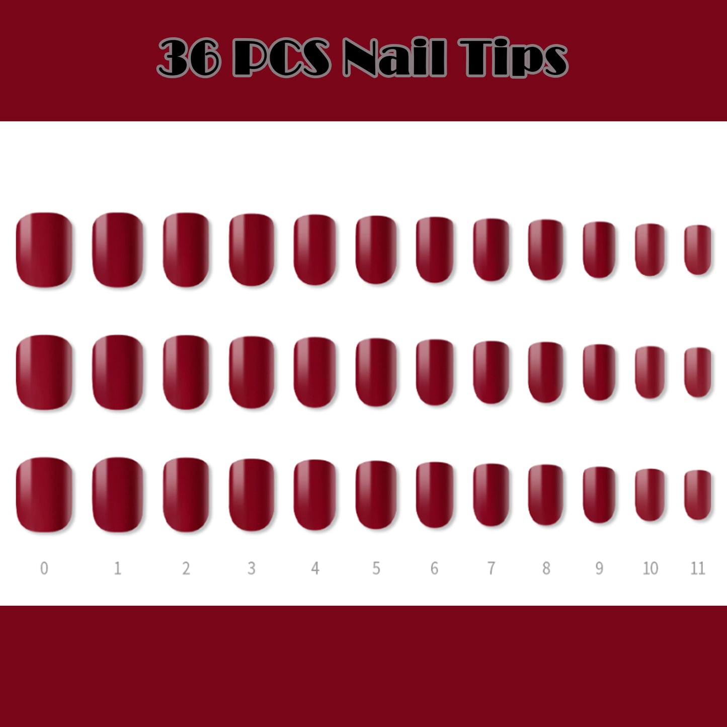 Muzmak (N Best Red Nail) 36pcs Nail Art Pattern Sticker Set Semicure Nail