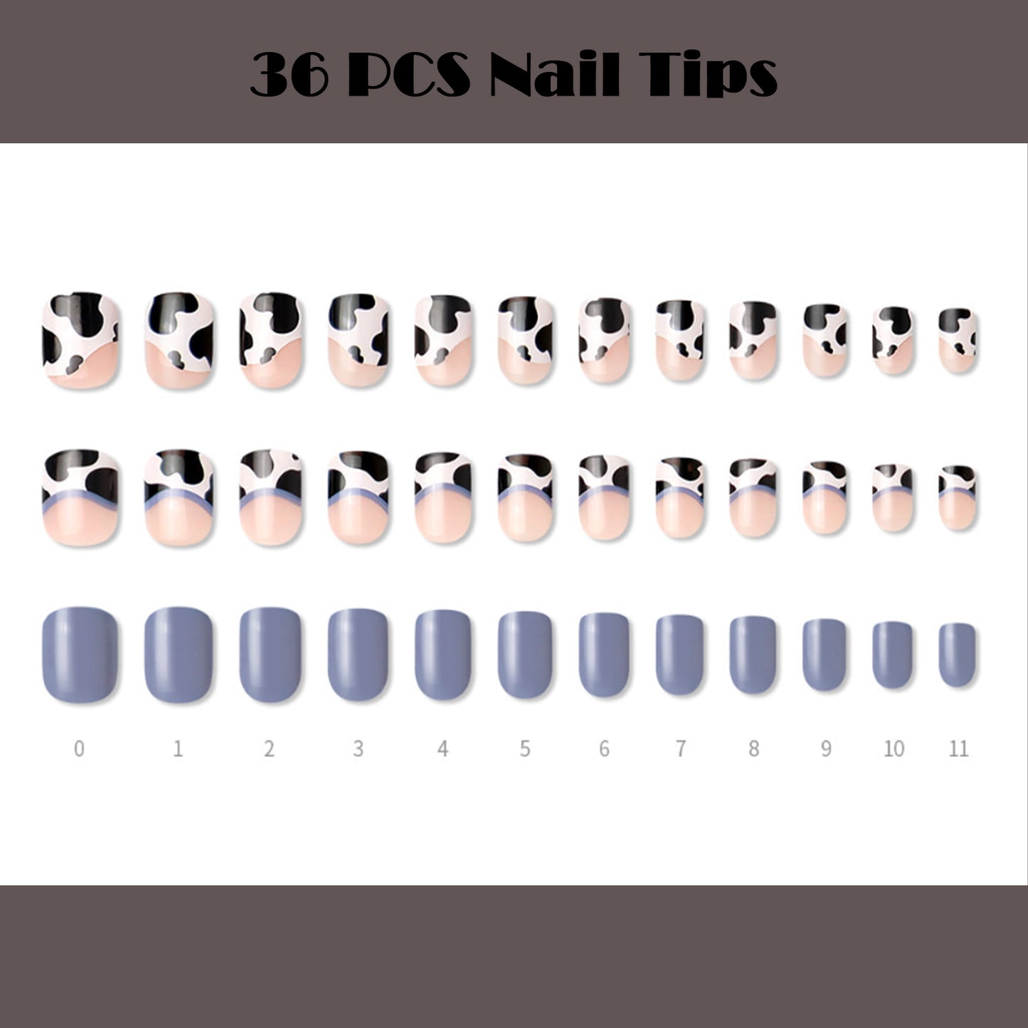 Muzmak (N Cow Point Nail) 36pcs Nail Art Pattern Sticker Set Semicure Nail