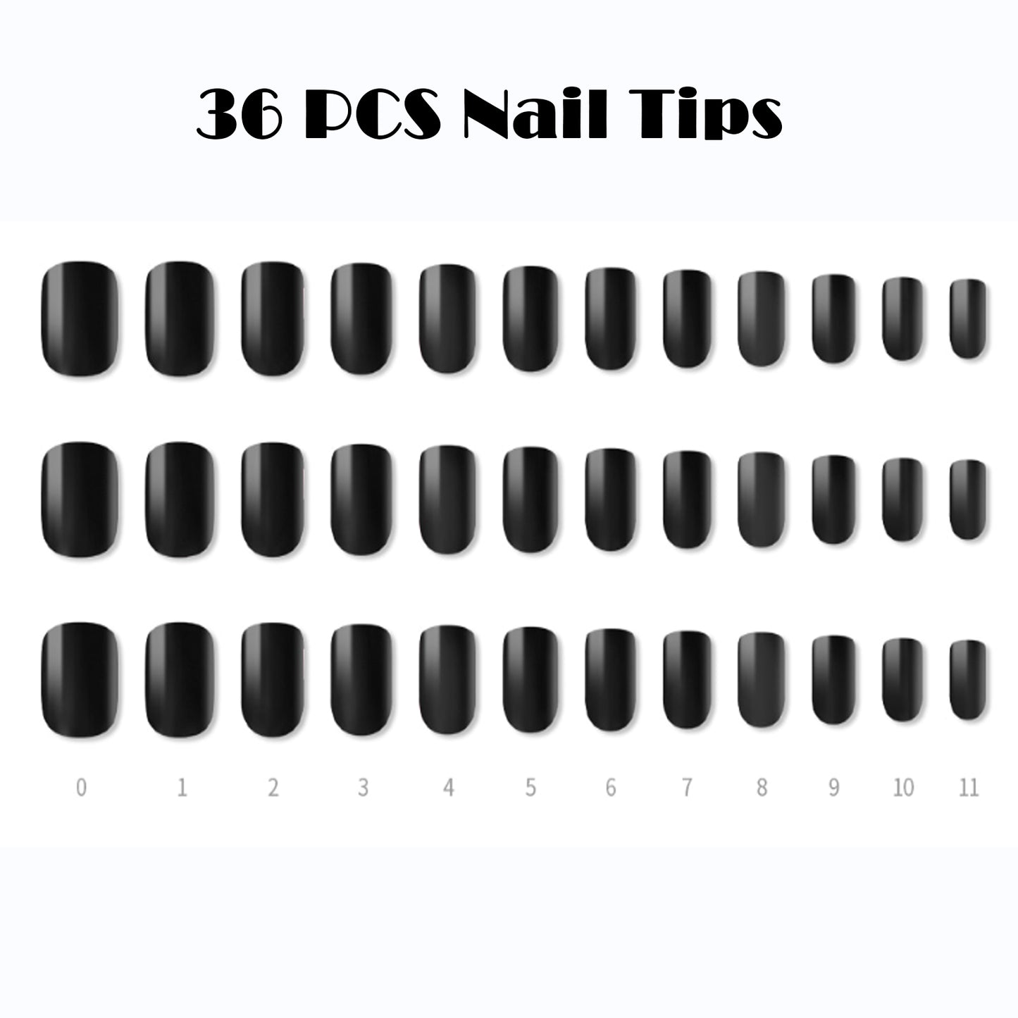 Muzmak (N Jet BLack (Regular Square) Nail) 36pcs Nail Art Pattern