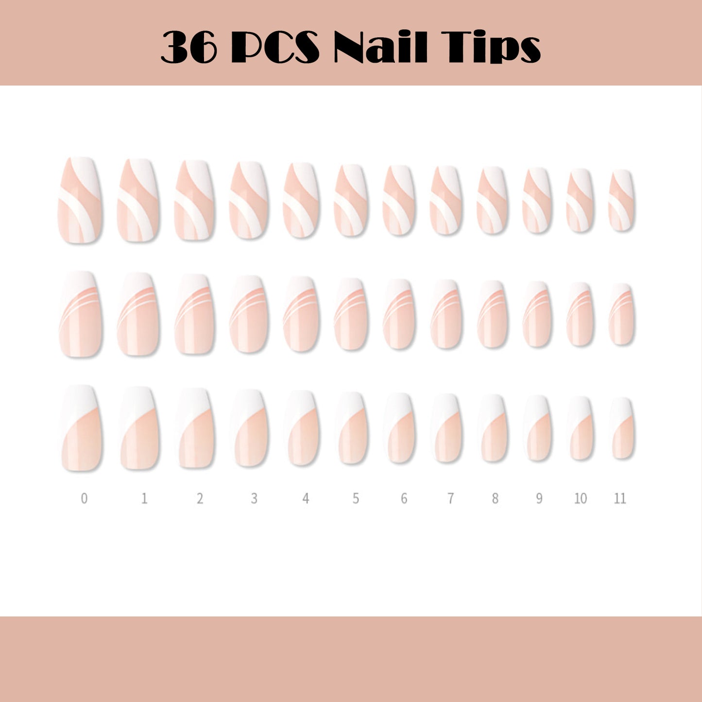 Muzmak (N Swirl Snow White Nail) 36pcs Nail Art Pattern Sticker Set Semicure Nail