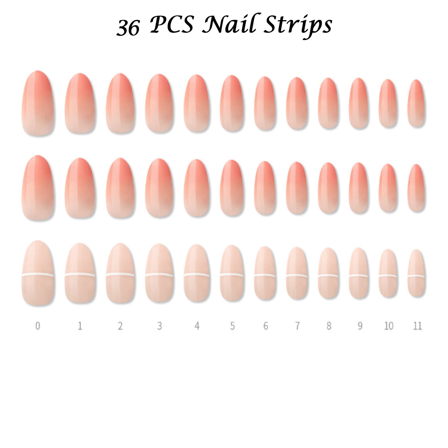 Muzmak (N Ginger Mellow W (Almond) Nail) 36pcs Nail Art Pattern Sticker Set Semicure Nail