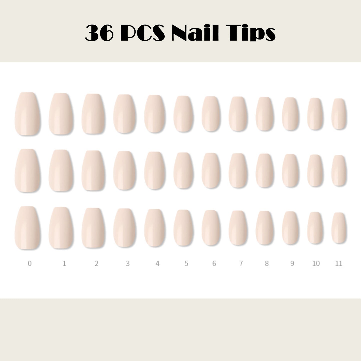 Muzmak (N Nude Beige Nail) 36pcs Nail Art Pattern Sticker Set Semicure Nail