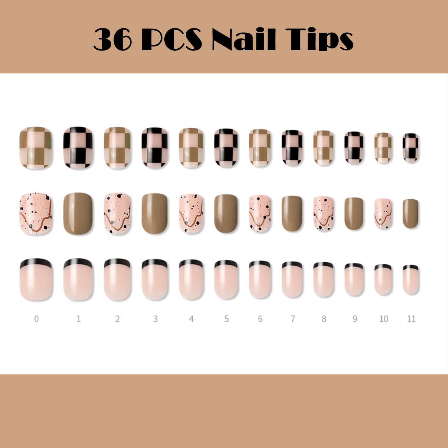 Muzmak (N Egg Milk Tea Nail) 36pcs Nail Art Pattern Sticker Set Semicure Nail