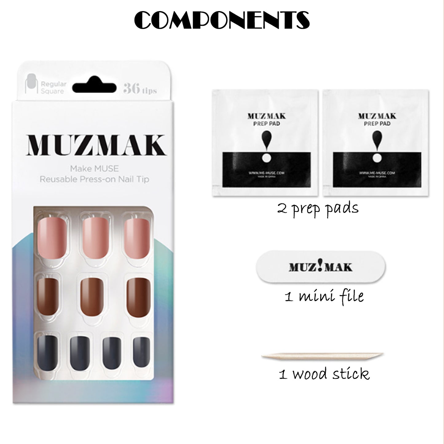 Muzmak (N Like Better (Regular Square) Nail) 36pcs Nail Art Pattern