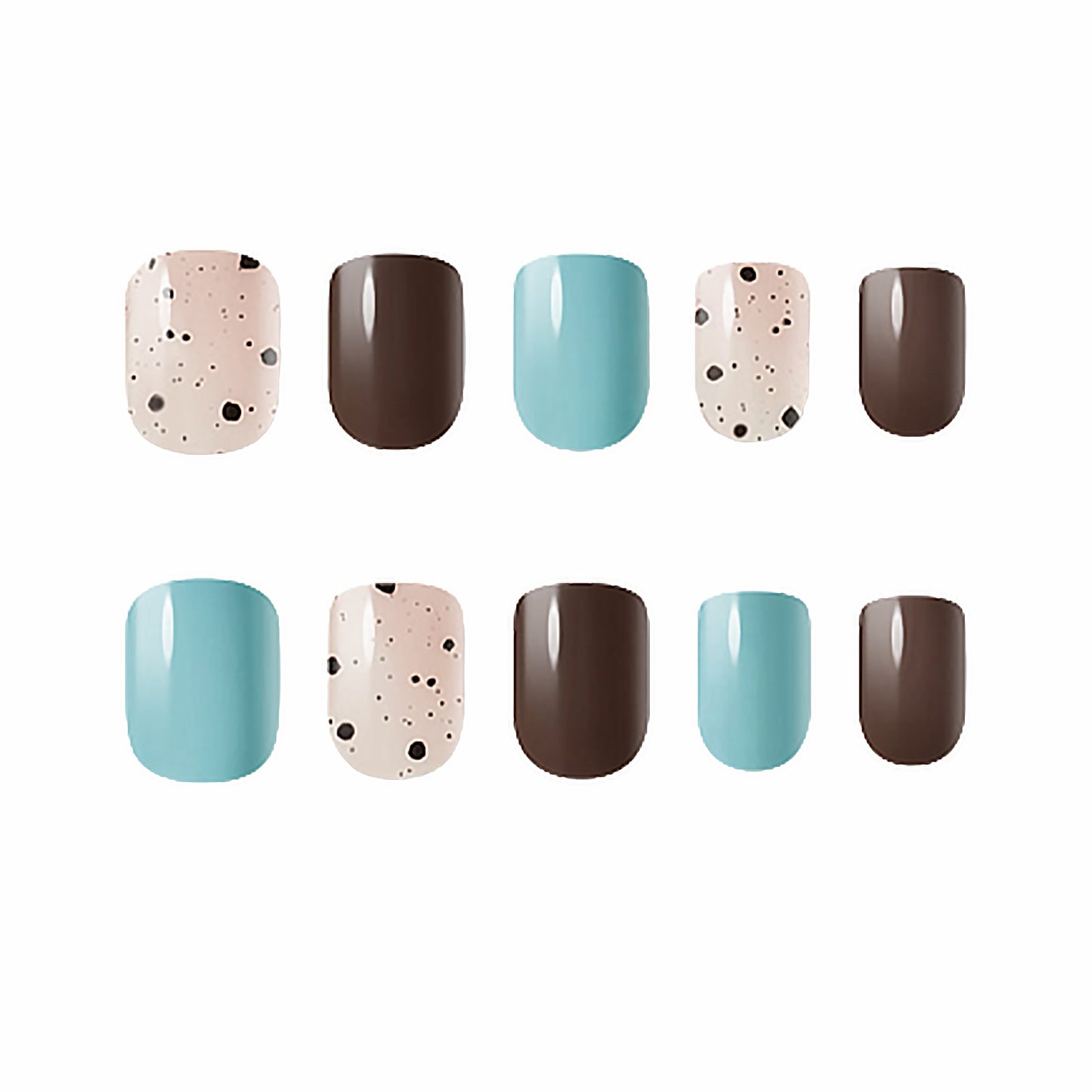 Muzmak (N Mint Chocolate (Short Square) Nail) 36pcs Nail Art Pattern