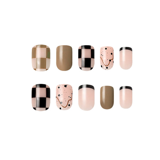 Muzmak (N Egg Milk Tea Nail) 36pcs Nail Art Pattern Sticker Set Semicure Nail